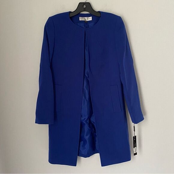 Tahari ASL Women’s Blue Cape Like Jacket Royal Blue size 0P - Picture 1 of 3